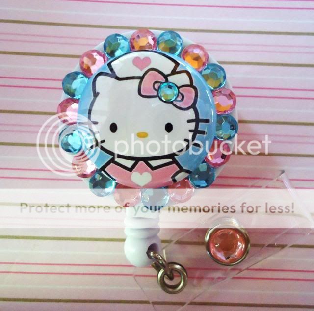 Hello Kitty Nurse Retractable ID Reel Badge Holder