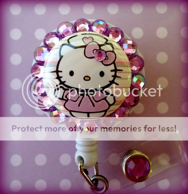 HELLO KITTY NURSE ID REEL BADGE HOLDER  