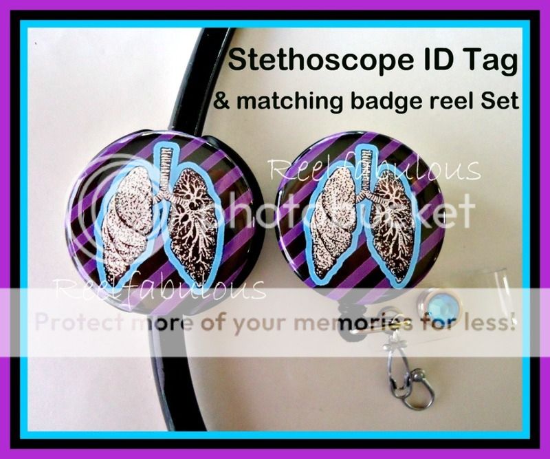 RESPIRATORY THERAPIST Badge Reel and Stethoscope ID Tag Combo Set